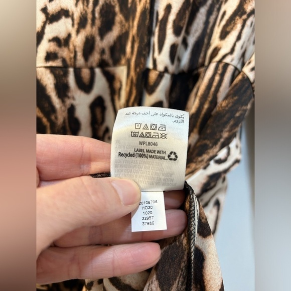 NWT I.N.C. Satin Animal Print Dress Button Front Belted With Pockets Size 16 - Picture 10 of 10